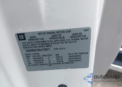 2008 Saturn Outlook Xr z USA, uszkodzony, nr VIN 5GZER33728J175571